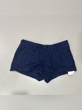 Lilly Pulitzer Navy Lace-Overlay Shorts